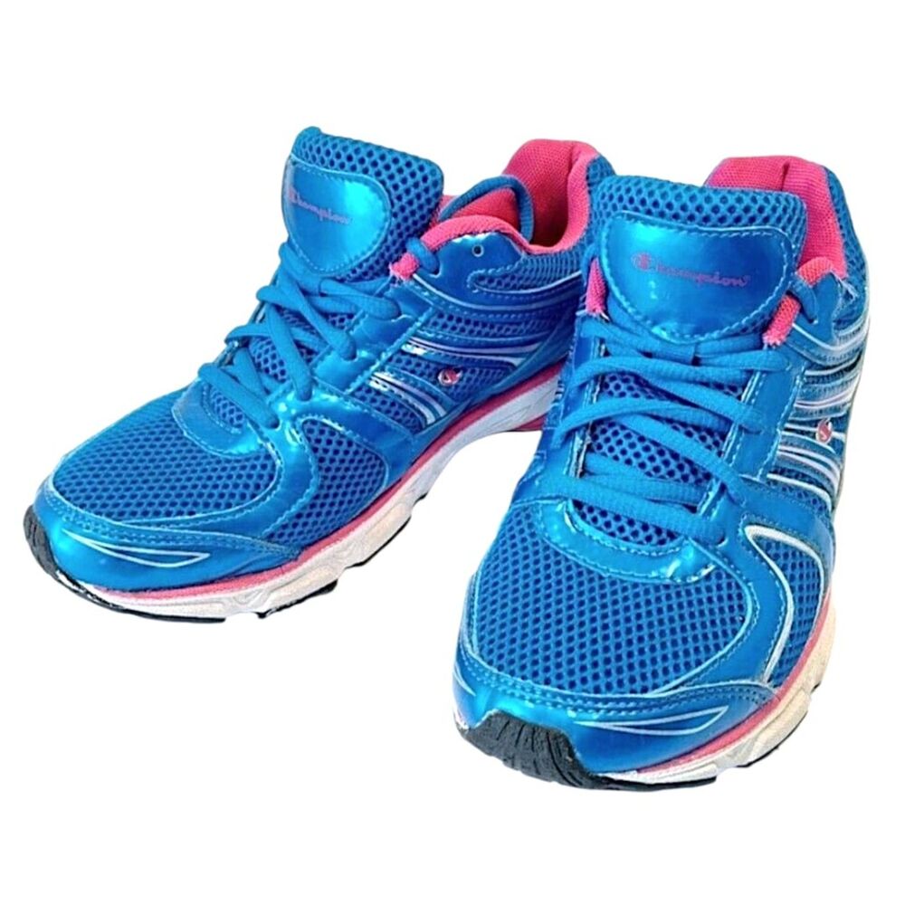 VTG 90s Y2K Champion Neon Blue & Hot Pink Shift Sneakers Running Shoes Sz 8.5